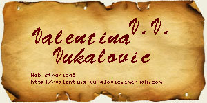 Valentina Vukalović vizit kartica